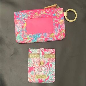 Lilly Pulitzer Vibrant Pink and Gold Keychain Set